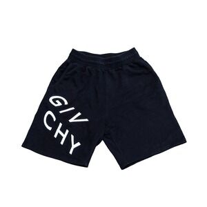 Givenchy Paris Black Embroidered Logo Sweat Shorts Mens Size M